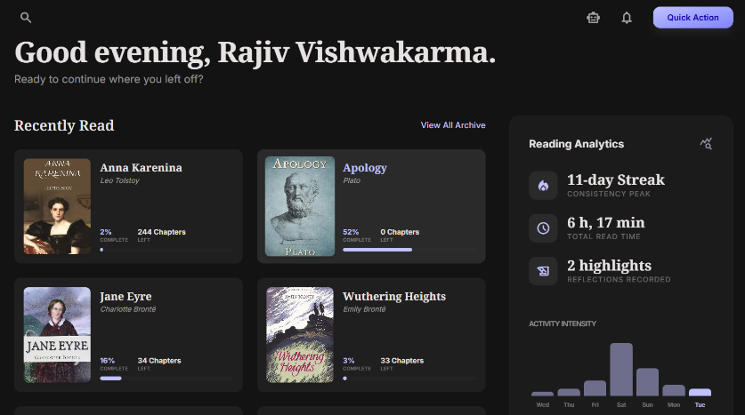 Unbound Thinker dashboard